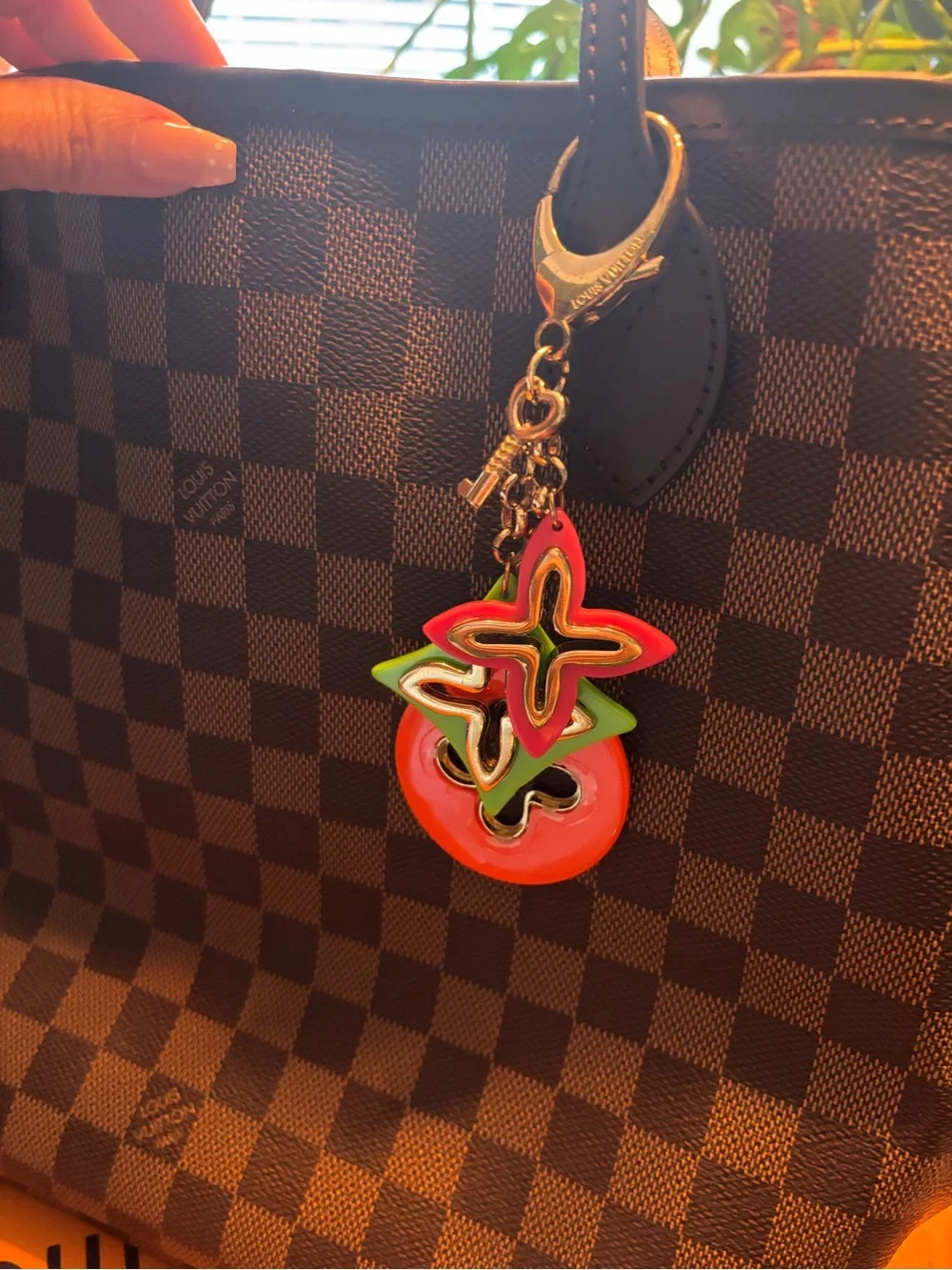 Louis Vuitton Retro Keychain with Multicolor Charm & Heart locks & Key